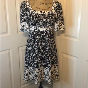 BCBG black & cream print dress size XS
